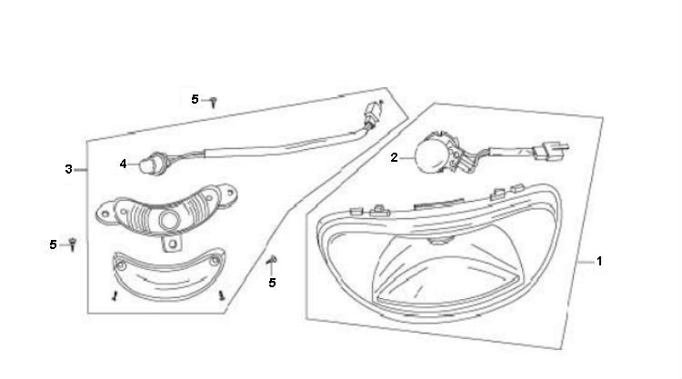 Lampa przednia Peugeot V-Clic 4-suwowa