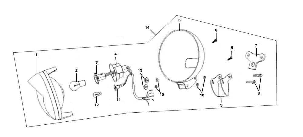 Lampa przednia Senzo Retro GT2 4-suwowa