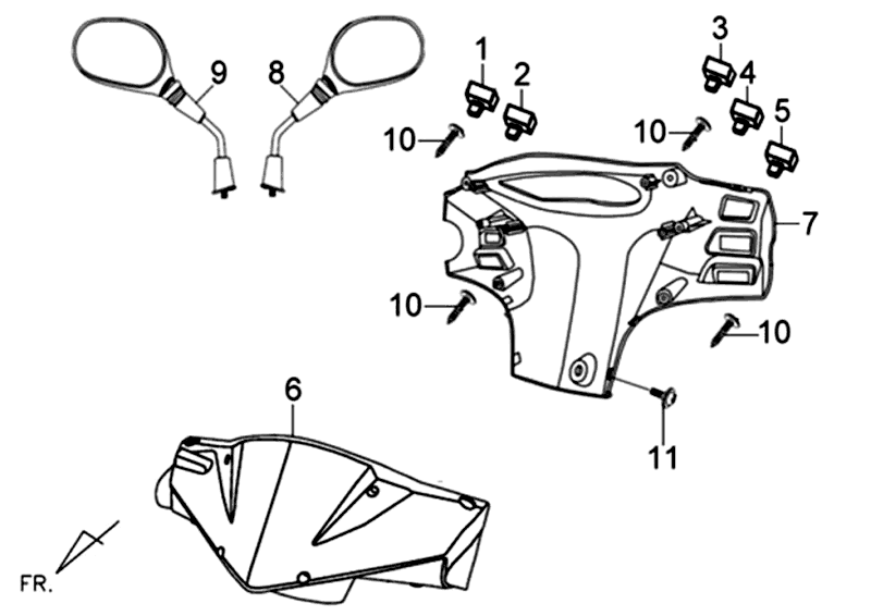 Pokrywa reflektora licznik Lusterka Sym Orbit II (GY7450U) matowy szary
