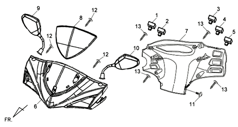 Obudowa na reflektor Lusterka Sym Symphony SR (WH006) biała
