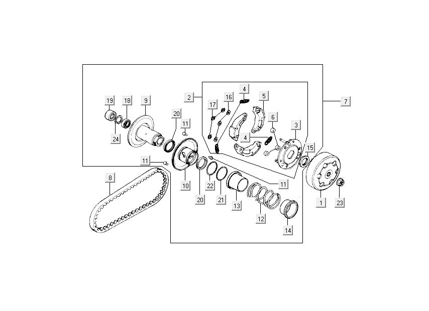 Kymco Grand Dink 2-suwowy pasek klinowy Kymco Antracyt
