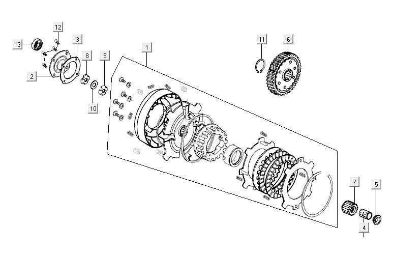 Sprzęgło Kymco Activ 4-suwowy czerwono-czarne
