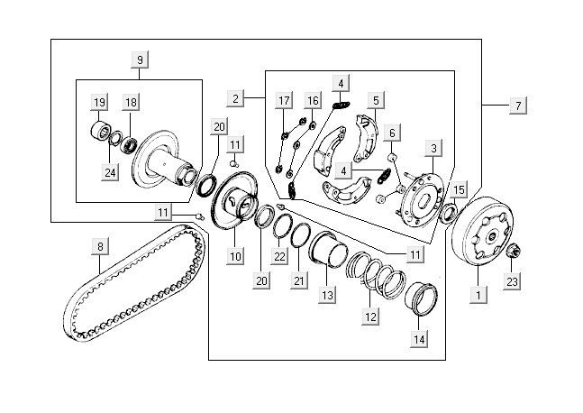 Sprzęgło Kymco Vitality 2t ac czerwony