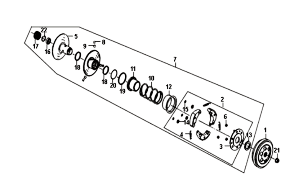 Sprzęgło Sym Fiddle II euro4 (WH-006) Białe