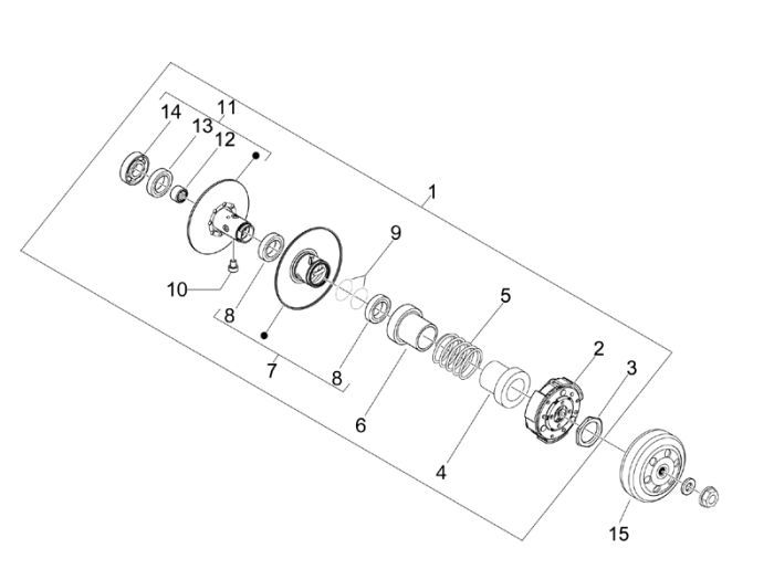 Sprzęgło Vespa Lx 45km 4-suwowy 4-zawór