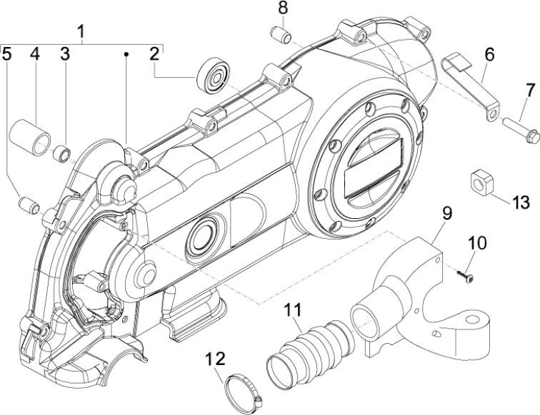 Pokrywa sprzęgła Vespa Lx 25km 4-suwowy 2-zawór