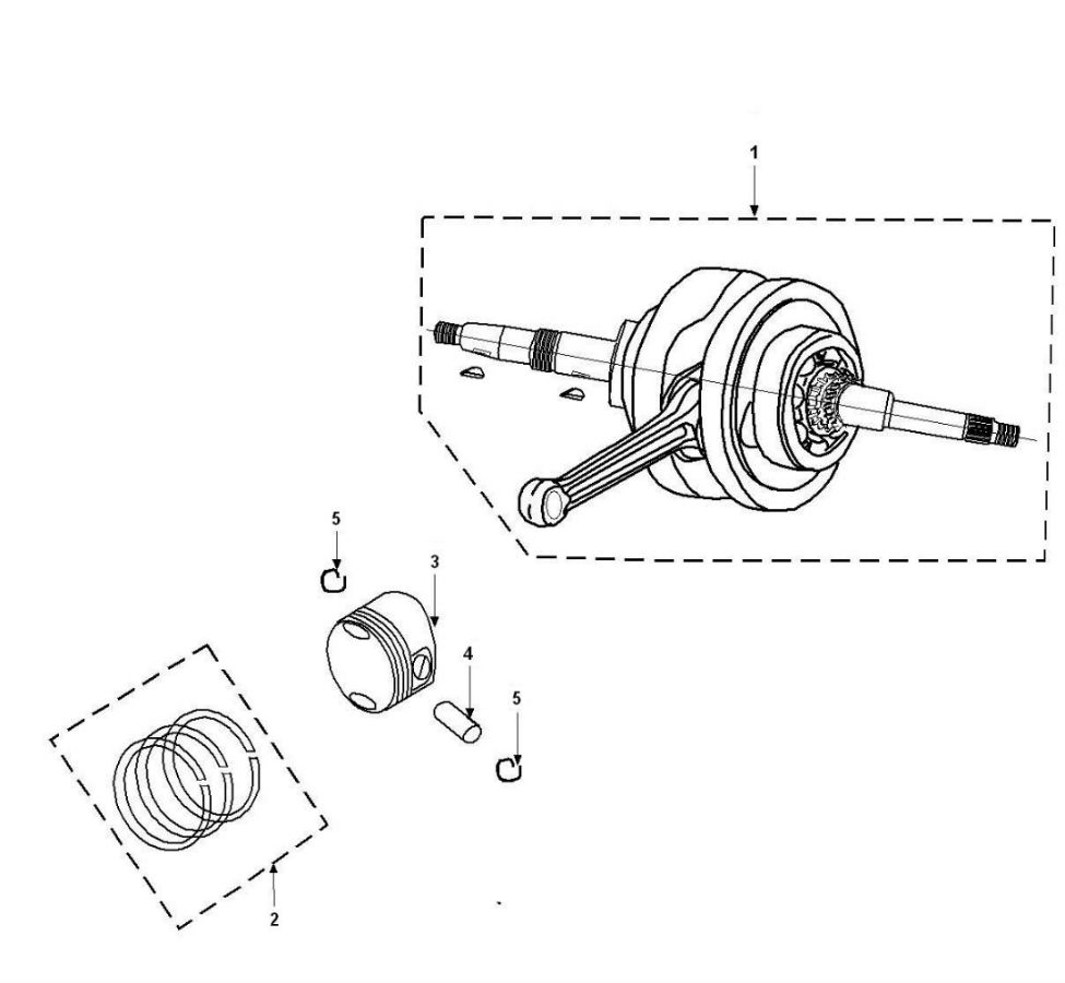Wał korbowy - tłok Peugeot Tweet 4-suwowy