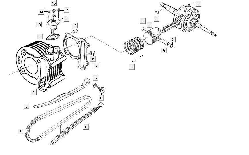 Cylinder Wału Korbowego Kymco Maxxer 90 Quad Czarny