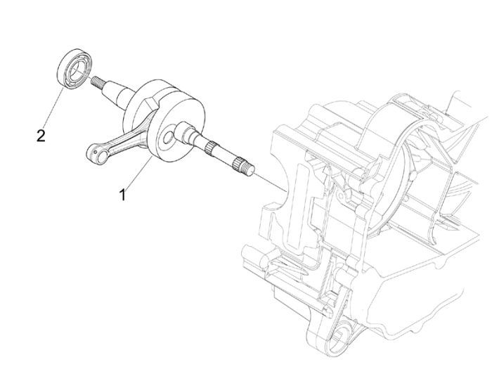 Wał korbowy Vespa Sprint 25km 4-suwowy 2-zawór