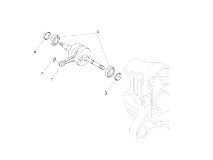 Wał korbowy Piaggio Zip 2000 2-suwowy AC