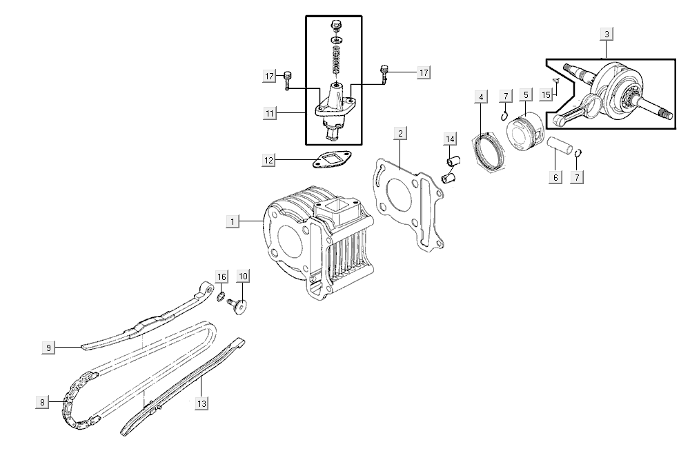 Cylinder Tłok Wał Korbowy Kymco Super8 Street 50i E4 Matt Grey