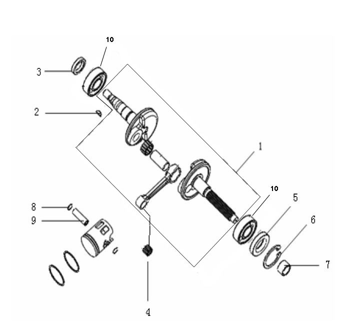 Wał korbowy Generic Ideo biały 2010 2-suwowy