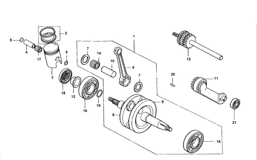 Wał korbowy Honda MTX-SH