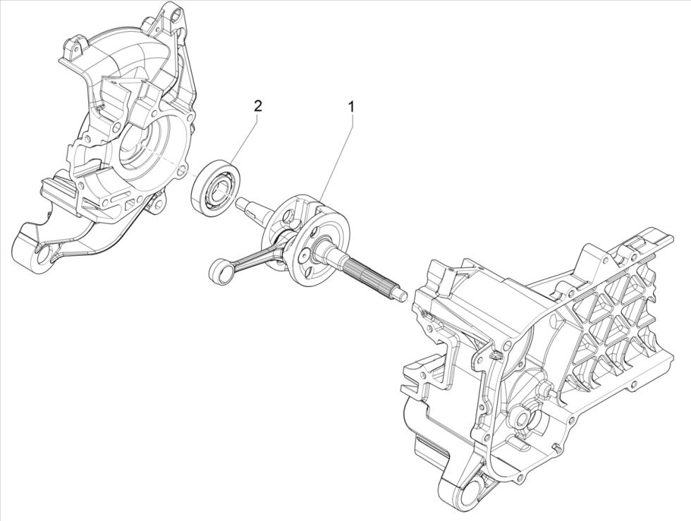 Vespa Primavera 4-suwowy wał korbowy 3V (wtrysk Euro5 IGET)