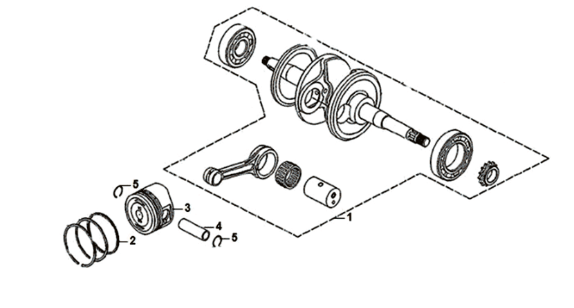 Wał korbowy Sym Symphony ST 125I E4