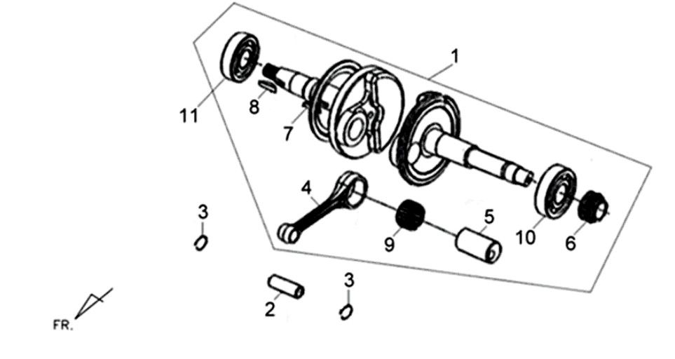 Wał korbowy Sym XPRO 50 E4