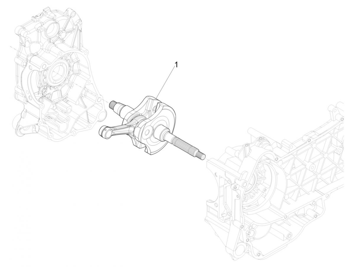 Wał korbowy Vespa GTS 300 HPE 4T 4V IE ABS E4 2019 (EMEA)