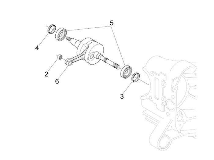Wał korbowy Vespa Lx 2-suwowy