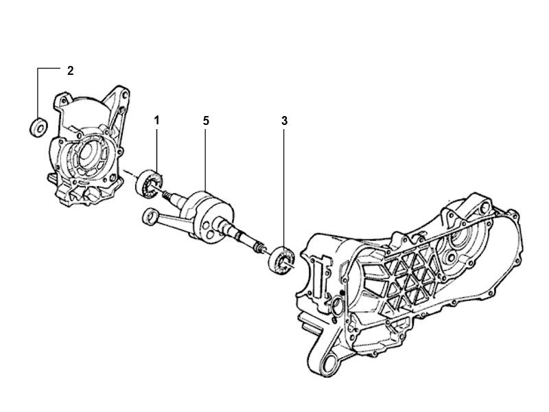 Wał korbowy Vespa S 25km 4-suwowy 2-zawór