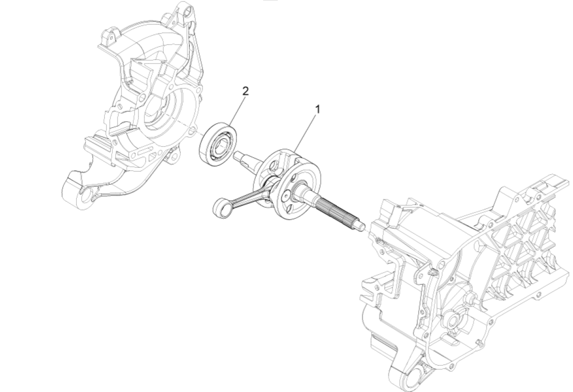Vespa Sprint 4-suwowy 3-zaworowy wał korbowy (wtrysk euro5 IGET)