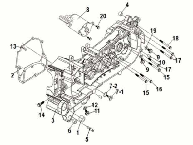 L. crank case Sym Jet 14 125I LC E5 2021-2024
