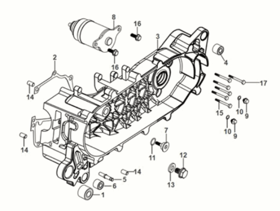 L. futerał korbowy Sym Mio 50I E5