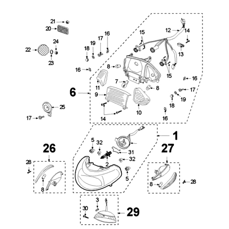 Light Peugeot V-clic Czerwony