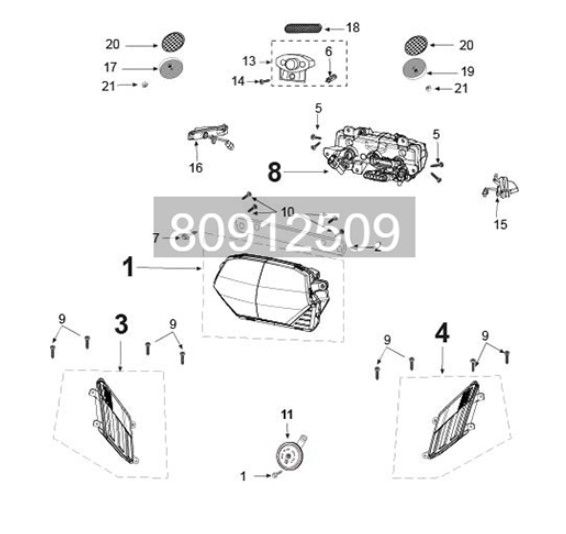 Light-turn-signal-horn Peugeot Tweet 125i E5 FL 2023-2025