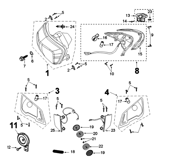Lighting Peugeot Tweet 125 EFI YO N SBC E4 2018-2020