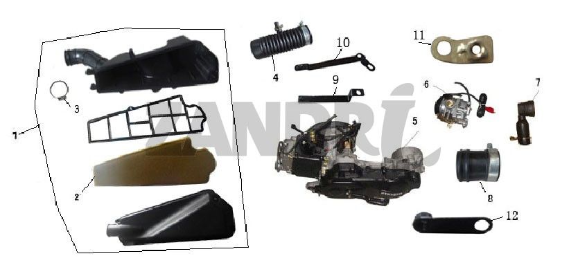 Filtr powietrza BTC Grande Retro GT1 czarny kremowy