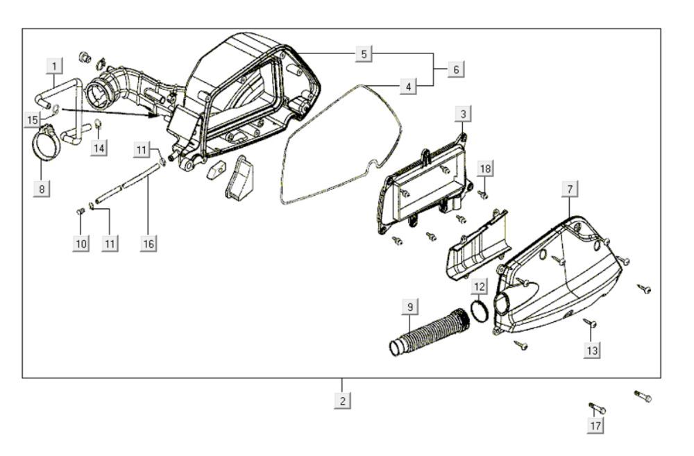 Filtr powietrza Kymco Like 200i Czarny