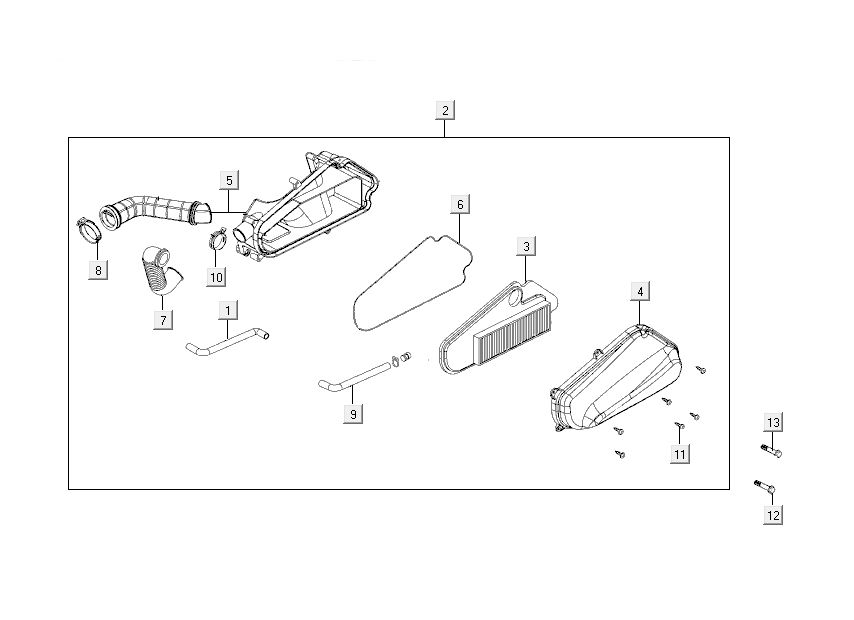 Filtr powietrza Kymco Like 4-suwowy czarny połysk jak T T 2015