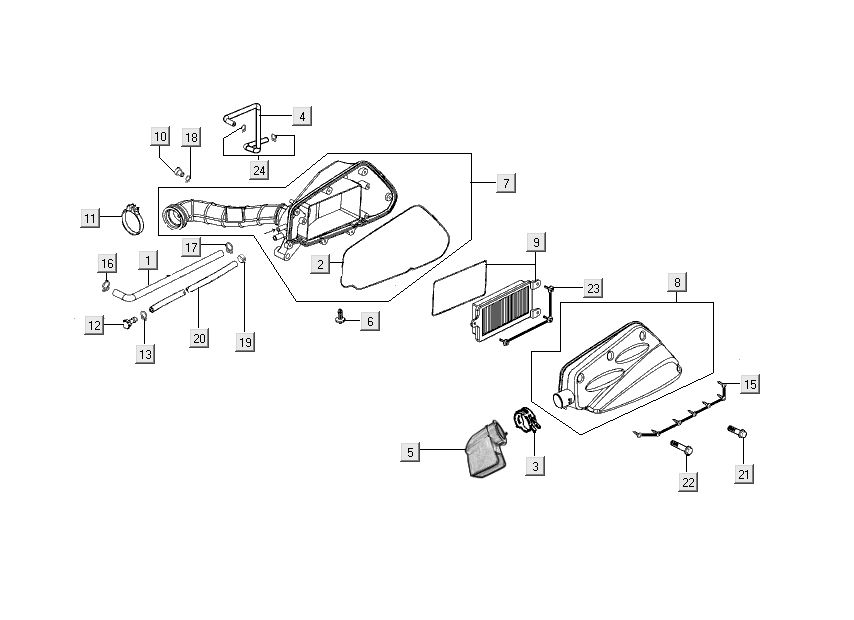 Filtr powietrza Kymco People S 4-suwowy tytan