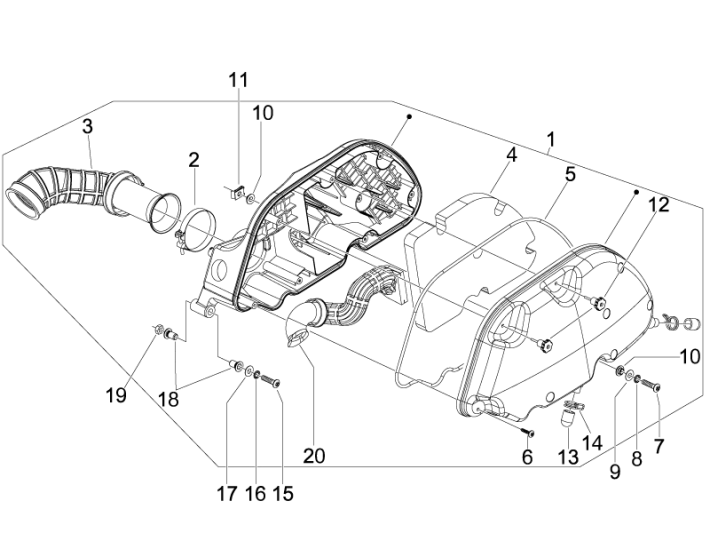 Filtr powietrza Piaggio MP3 300LT Sport 2009-2014