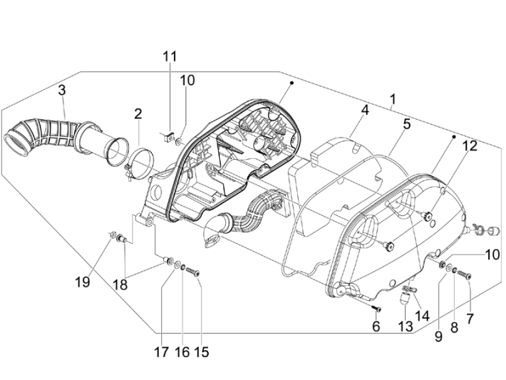 Filtr powietrza Vespa GTS 250 czyli 2005-2016 (bez ABS)