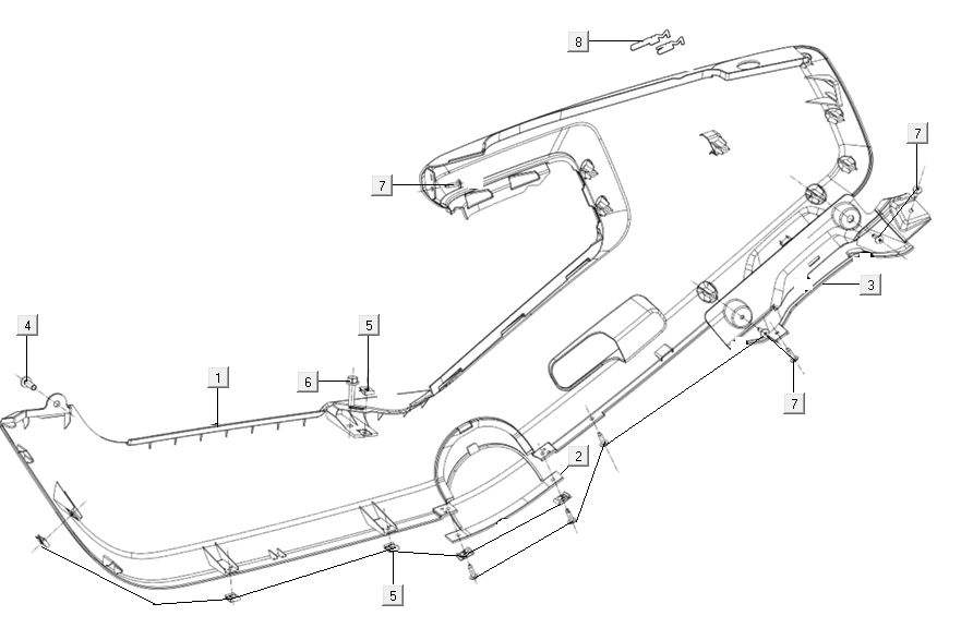 Osłona motocykla prawa Niu M+ sport niebieska