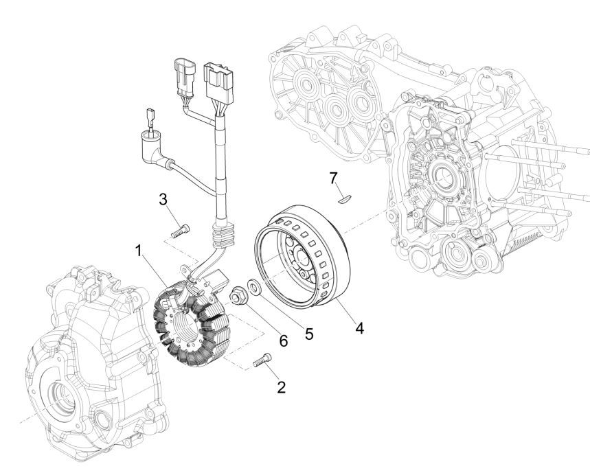 Magnetyczne koło zamachowe Piaggio MP3 300 ie E4 LT BUSINESS - SPORT NOABS-ABS 2016 - 2018 (EMEA)