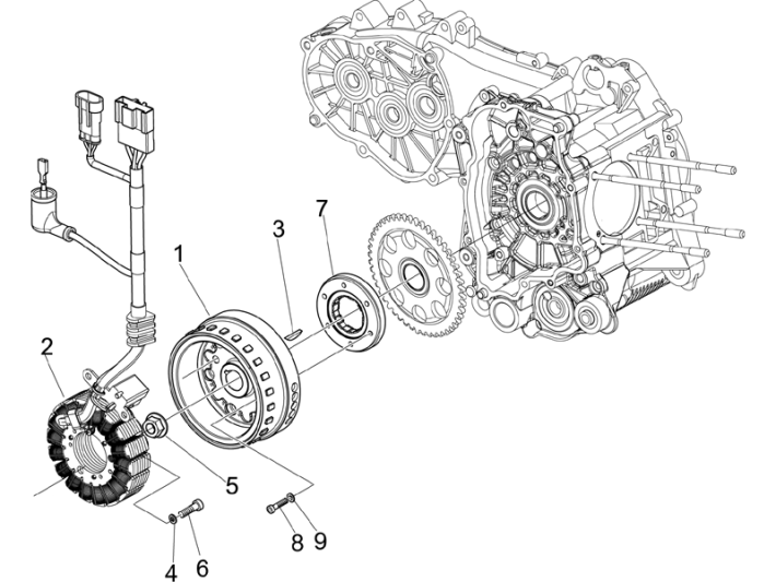 Magnetyczne koło zamachowe Piaggio Beverly 500 E3 2007-2012