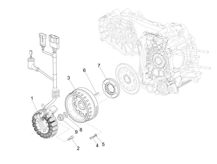 Magnetyczne koło zamachowe Piaggio MP3 500 LT Business 2014-2016