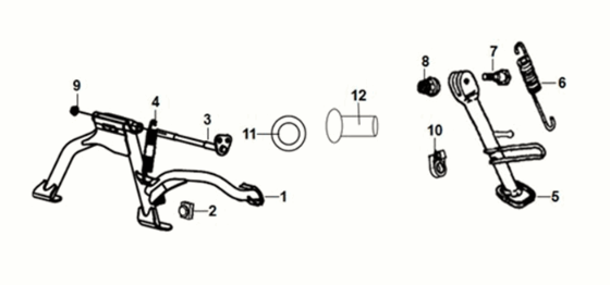 Podstawka główna - ramię rozrusznika Sym X-Pro 50 E5