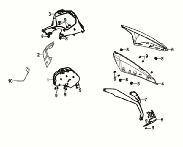 Meter - wind screen Sym Jet 14 125I AC E5 2021-2024