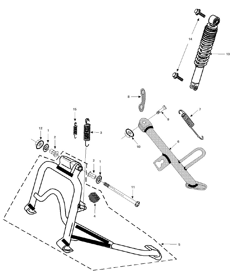 Stojak środkowy - Amortyzator Peugeot Tweet 4-suwowy