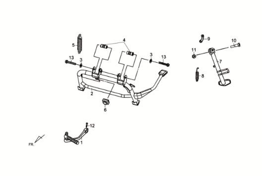 Middenstandaard - zijstandaard - kickstarter pedaal Sym Crox 50 E3
