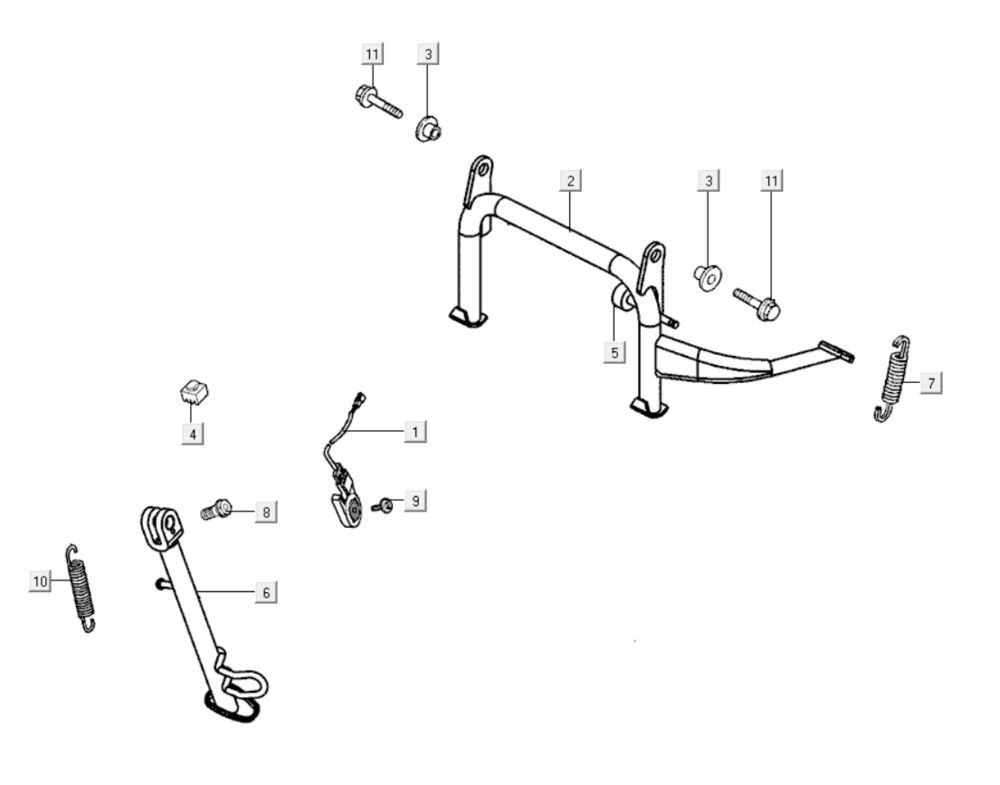 Stojak środkowy - Stojak boczny Kymco Gti 300i