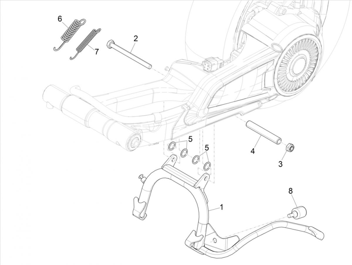 Środkowy standard Vespa Elettrica 25/KMH SCH E5 2021 (EMEA)