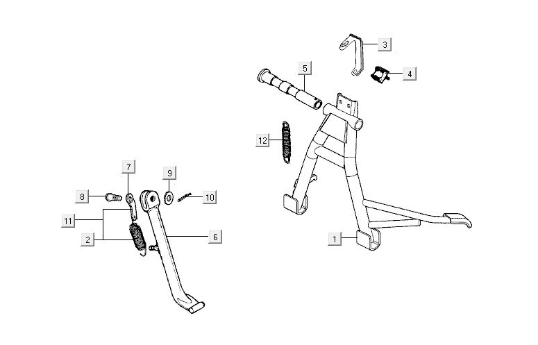 Midstand Kymco Activ 4-suwowy czerwono-czarny