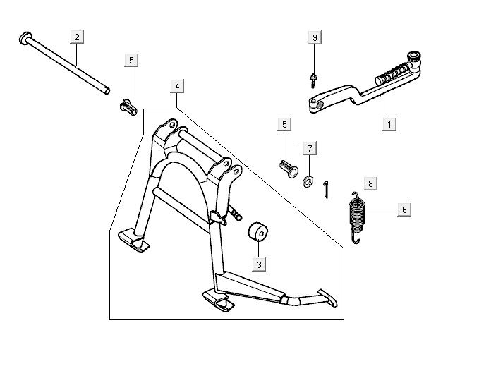 Midstand Kymco Yup 2t ac srebrny