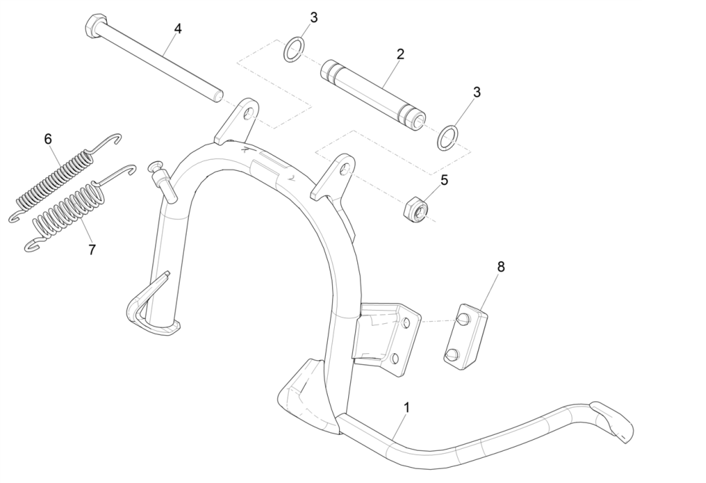 Stojak środkowy Piaggo Zip 4-suwowy (wtrysk euro4 IGET)