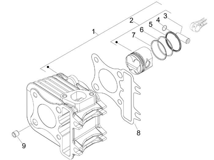 Cylinder Piaggio New Fly 4-suwowy 4-zawór