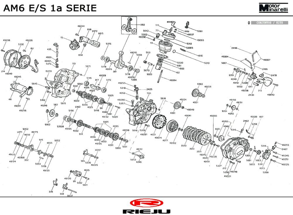 Silnik Rieju RS1 czerwono-niebieski 2001 2-suwowy